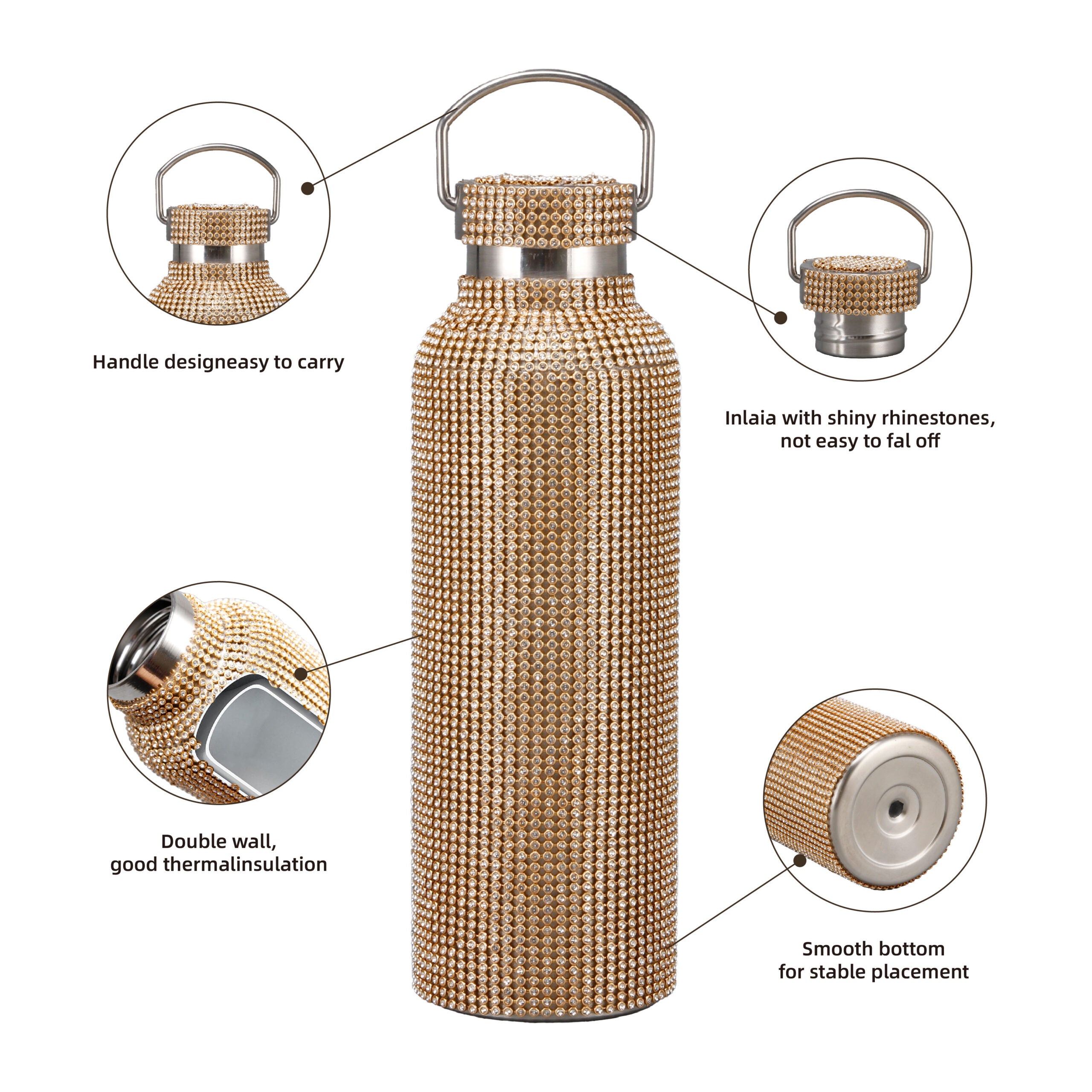 Insulated Travel Mug with Carry Handle - 40oz Tumbler - BM-S002A - Detail View 2
