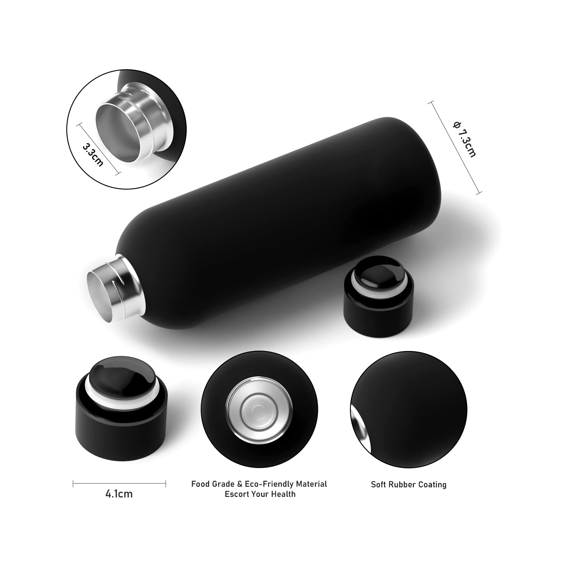 Vacuum Insulated Stainless Steel Water Bottle - Leak-Proof - BM-S001 - Detail View 3
